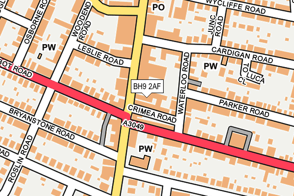 BH9 2AF map - OS OpenMap – Local (Ordnance Survey)