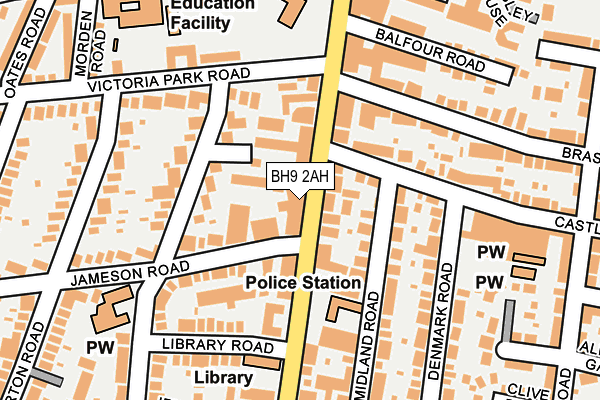 BH9 2AH map - OS OpenMap – Local (Ordnance Survey)
