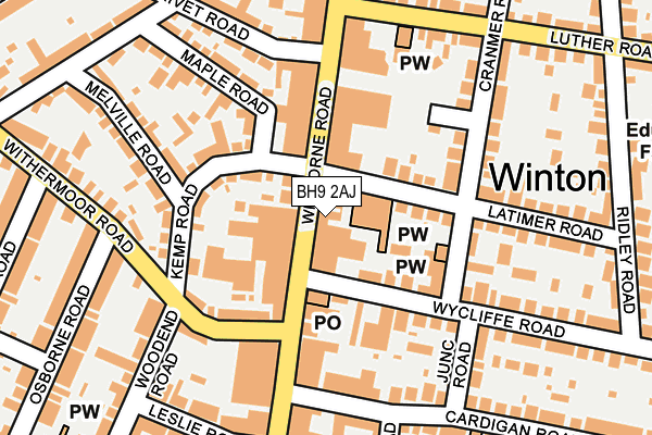 BH9 2AJ map - OS OpenMap – Local (Ordnance Survey)