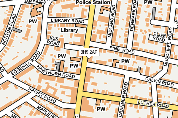 BH9 2AP map - OS OpenMap – Local (Ordnance Survey)