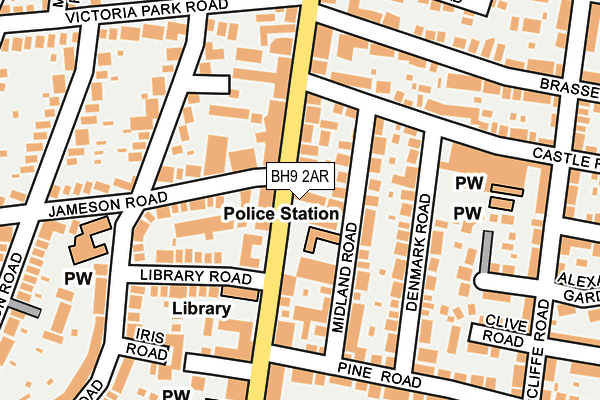 BH9 2AR map - OS OpenMap – Local (Ordnance Survey)