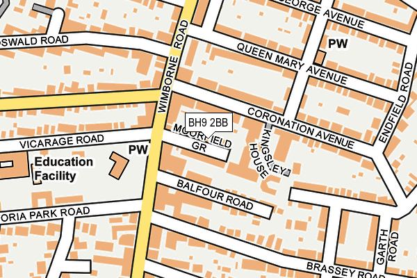 BH9 2BB map - OS OpenMap – Local (Ordnance Survey)