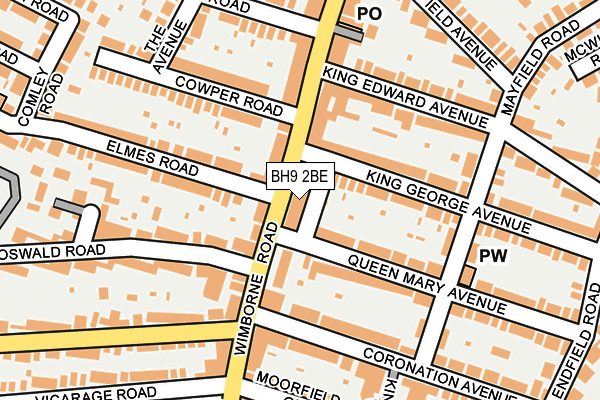 BH9 2BE map - OS OpenMap – Local (Ordnance Survey)
