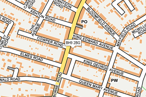BH9 2BG map - OS OpenMap – Local (Ordnance Survey)