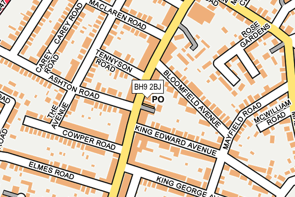 BH9 2BJ map - OS OpenMap – Local (Ordnance Survey)