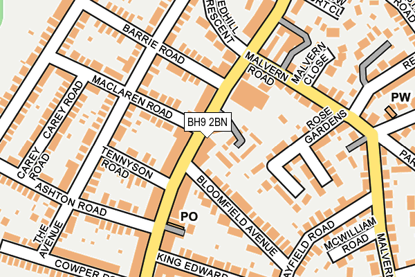 BH9 2BN map - OS OpenMap – Local (Ordnance Survey)