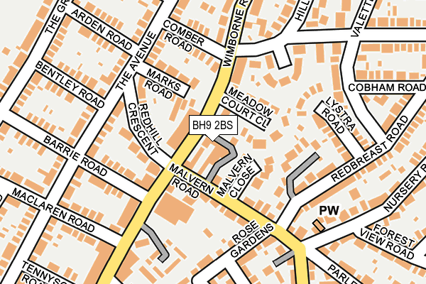 BH9 2BS map - OS OpenMap – Local (Ordnance Survey)