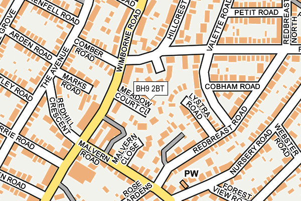 BH9 2BT map - OS OpenMap – Local (Ordnance Survey)