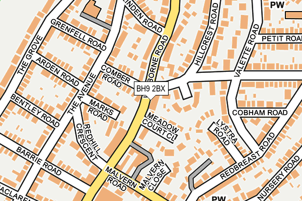 BH9 2BX map - OS OpenMap – Local (Ordnance Survey)