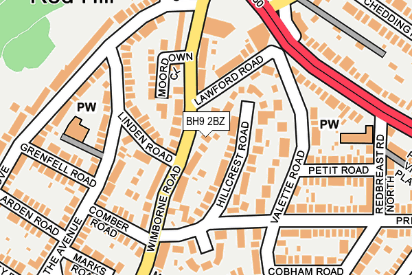 BH9 2BZ map - OS OpenMap – Local (Ordnance Survey)