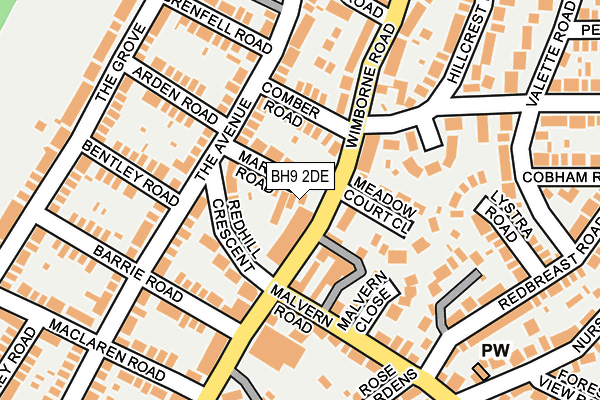 BH9 2DE map - OS OpenMap – Local (Ordnance Survey)