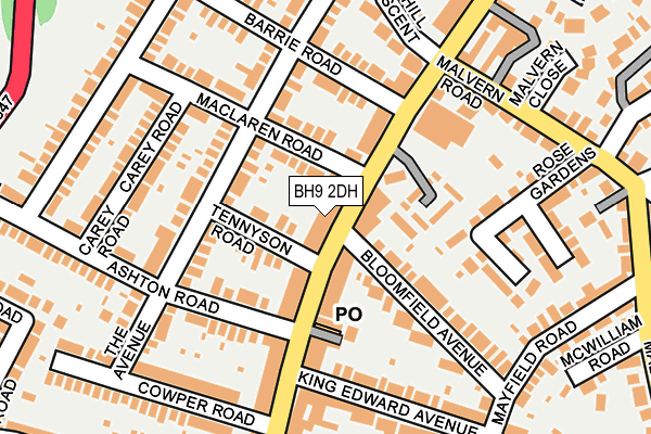 BH9 2DH map - OS OpenMap – Local (Ordnance Survey)