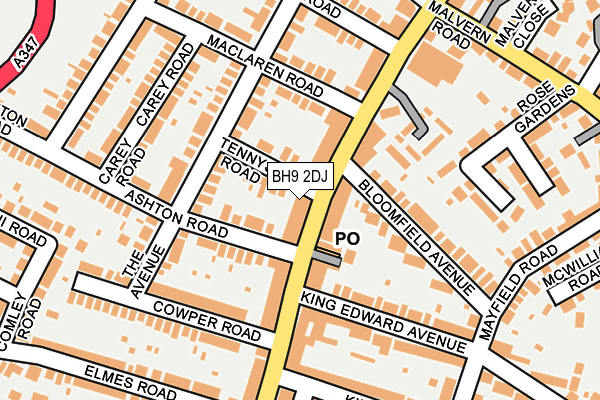 BH9 2DJ map - OS OpenMap – Local (Ordnance Survey)