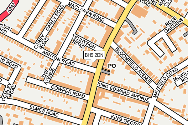 BH9 2DN map - OS OpenMap – Local (Ordnance Survey)
