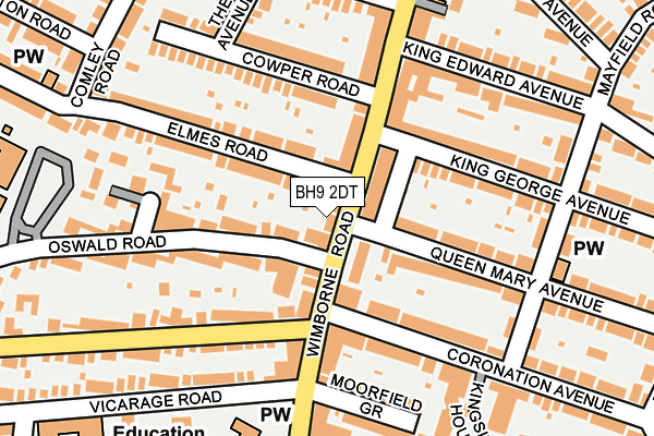 BH9 2DT map - OS OpenMap – Local (Ordnance Survey)