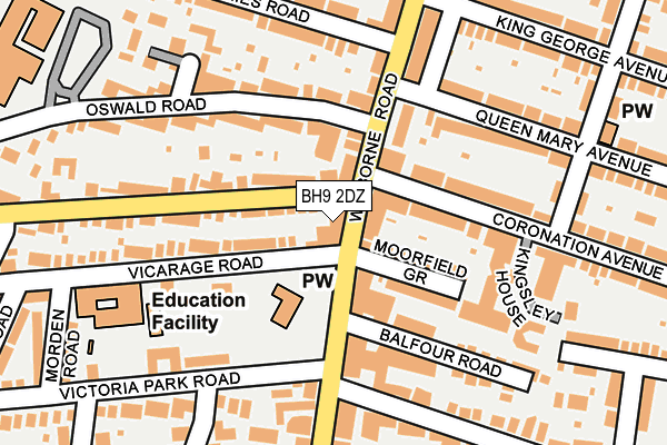 BH9 2DZ map - OS OpenMap – Local (Ordnance Survey)