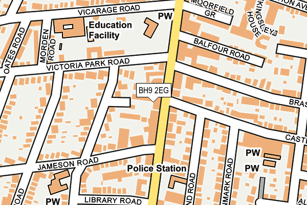 BH9 2EG map - OS OpenMap – Local (Ordnance Survey)