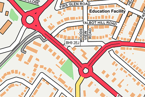 BH9 2EJ map - OS OpenMap – Local (Ordnance Survey)