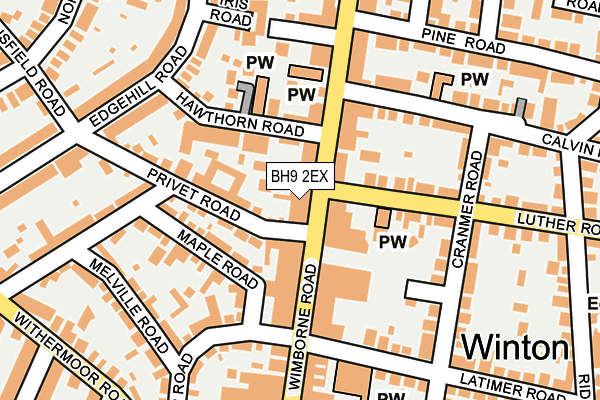 BH9 2EX map - OS OpenMap – Local (Ordnance Survey)