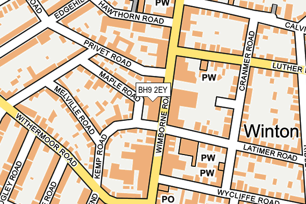 BH9 2EY map - OS OpenMap – Local (Ordnance Survey)