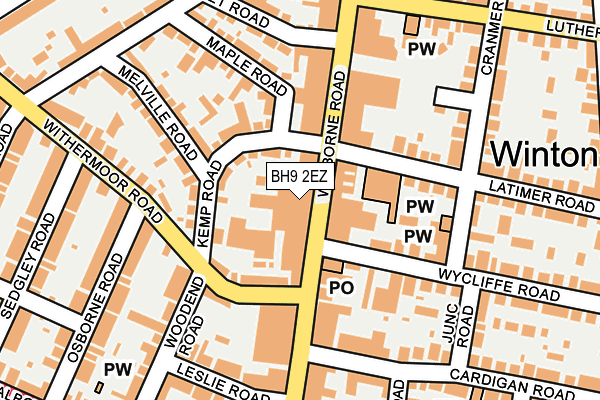 BH9 2EZ map - OS OpenMap – Local (Ordnance Survey)