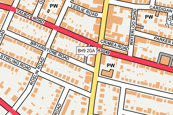 BH9 2GA map - OS OpenMap – Local (Ordnance Survey)