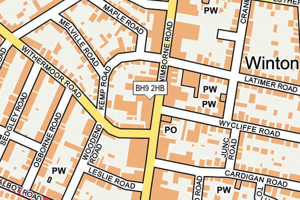 BH9 2HB map - OS OpenMap – Local (Ordnance Survey)