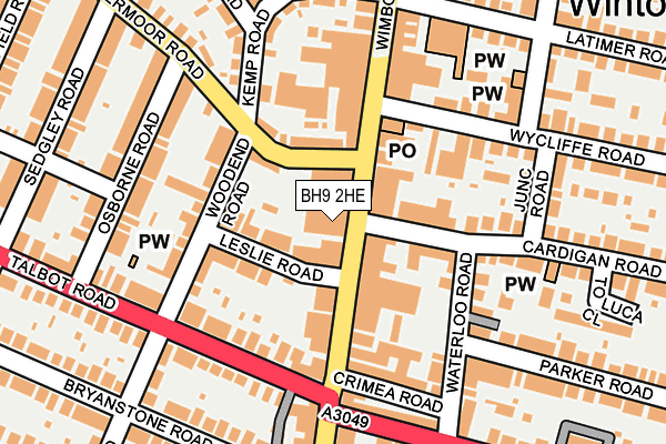 BH9 2HE map - OS OpenMap – Local (Ordnance Survey)