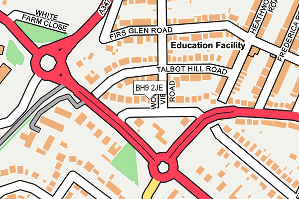 BH9 2JE map - OS OpenMap – Local (Ordnance Survey)