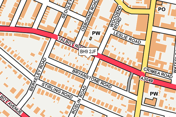 BH9 2JF map - OS OpenMap – Local (Ordnance Survey)