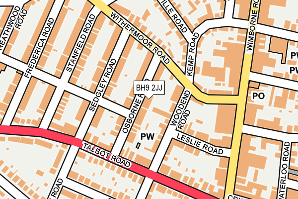BH9 2JJ map - OS OpenMap – Local (Ordnance Survey)