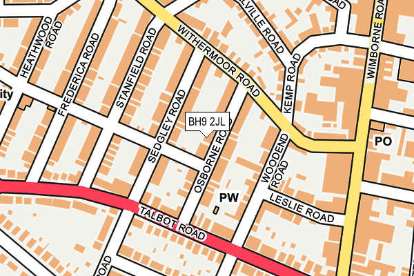 BH9 2JL map - OS OpenMap – Local (Ordnance Survey)