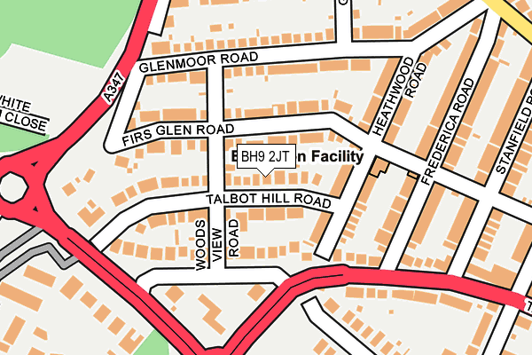 BH9 2JT map - OS OpenMap – Local (Ordnance Survey)