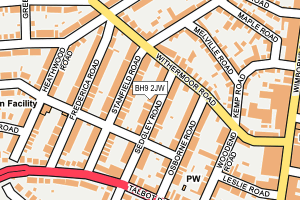 BH9 2JW map - OS OpenMap – Local (Ordnance Survey)