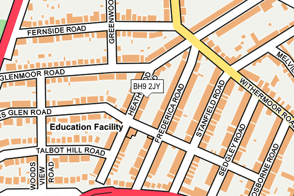 BH9 2JY map - OS OpenMap – Local (Ordnance Survey)