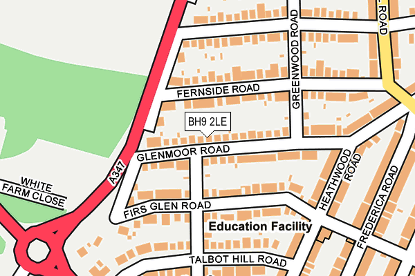 BH9 2LE map - OS OpenMap – Local (Ordnance Survey)