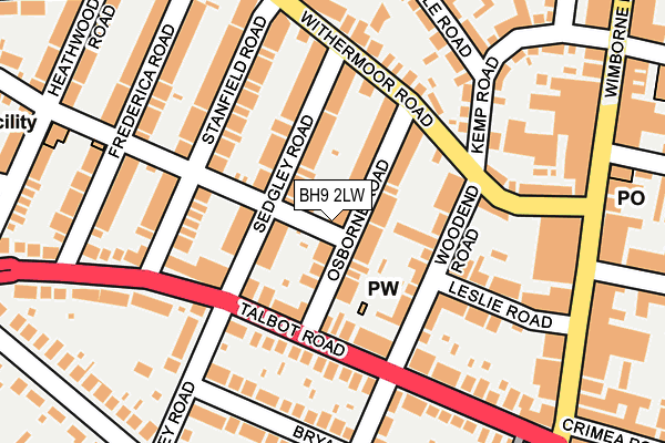 BH9 2LW map - OS OpenMap – Local (Ordnance Survey)