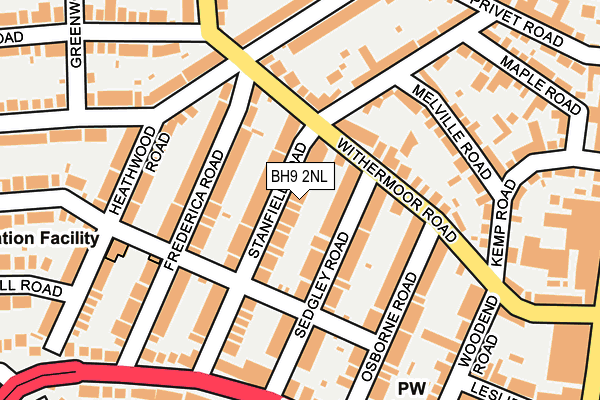 BH9 2NL map - OS OpenMap – Local (Ordnance Survey)