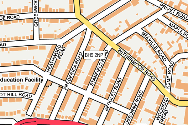 BH9 2NP map - OS OpenMap – Local (Ordnance Survey)