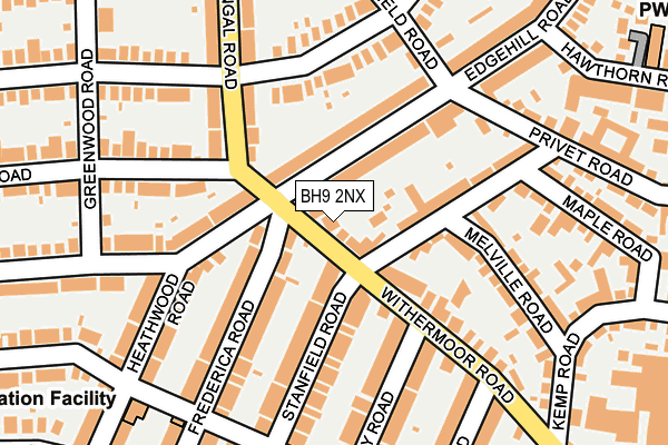BH9 2NX map - OS OpenMap – Local (Ordnance Survey)