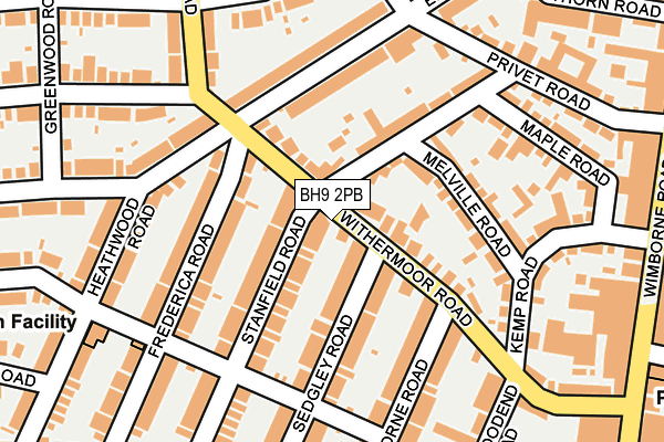 BH9 2PB map - OS OpenMap – Local (Ordnance Survey)