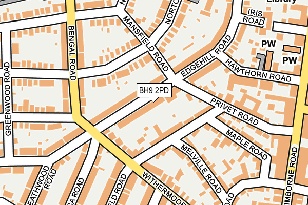 BH9 2PD map - OS OpenMap – Local (Ordnance Survey)