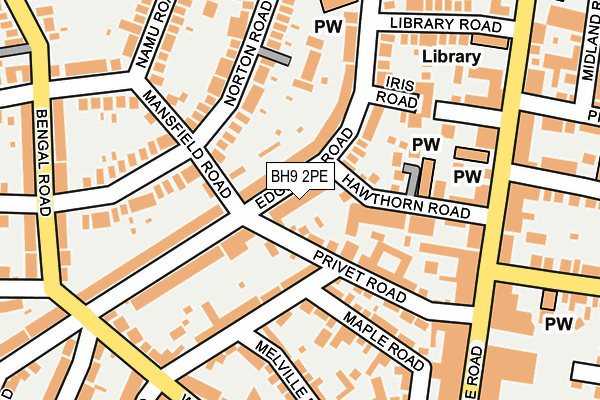 BH9 2PE map - OS OpenMap – Local (Ordnance Survey)