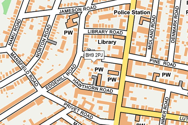 BH9 2PJ map - OS OpenMap – Local (Ordnance Survey)