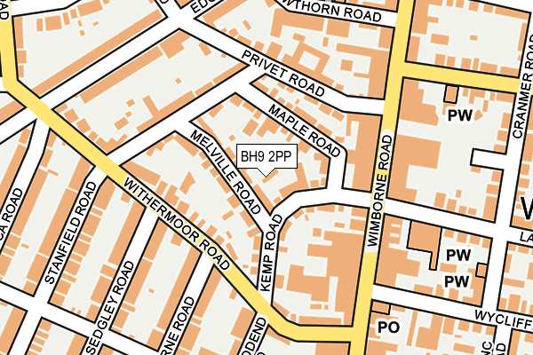 BH9 2PP map - OS OpenMap – Local (Ordnance Survey)