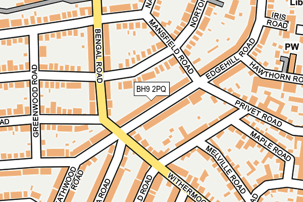 BH9 2PQ map - OS OpenMap – Local (Ordnance Survey)