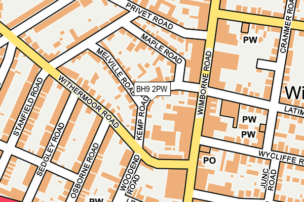 BH9 2PW map - OS OpenMap – Local (Ordnance Survey)