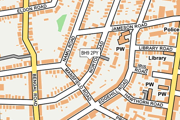 BH9 2PY map - OS OpenMap – Local (Ordnance Survey)