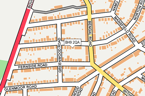 BH9 2QA map - OS OpenMap – Local (Ordnance Survey)
