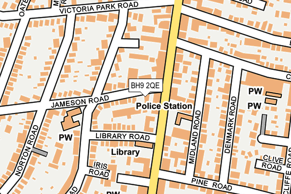 BH9 2QE map - OS OpenMap – Local (Ordnance Survey)